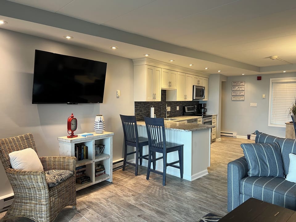Television and kitchen