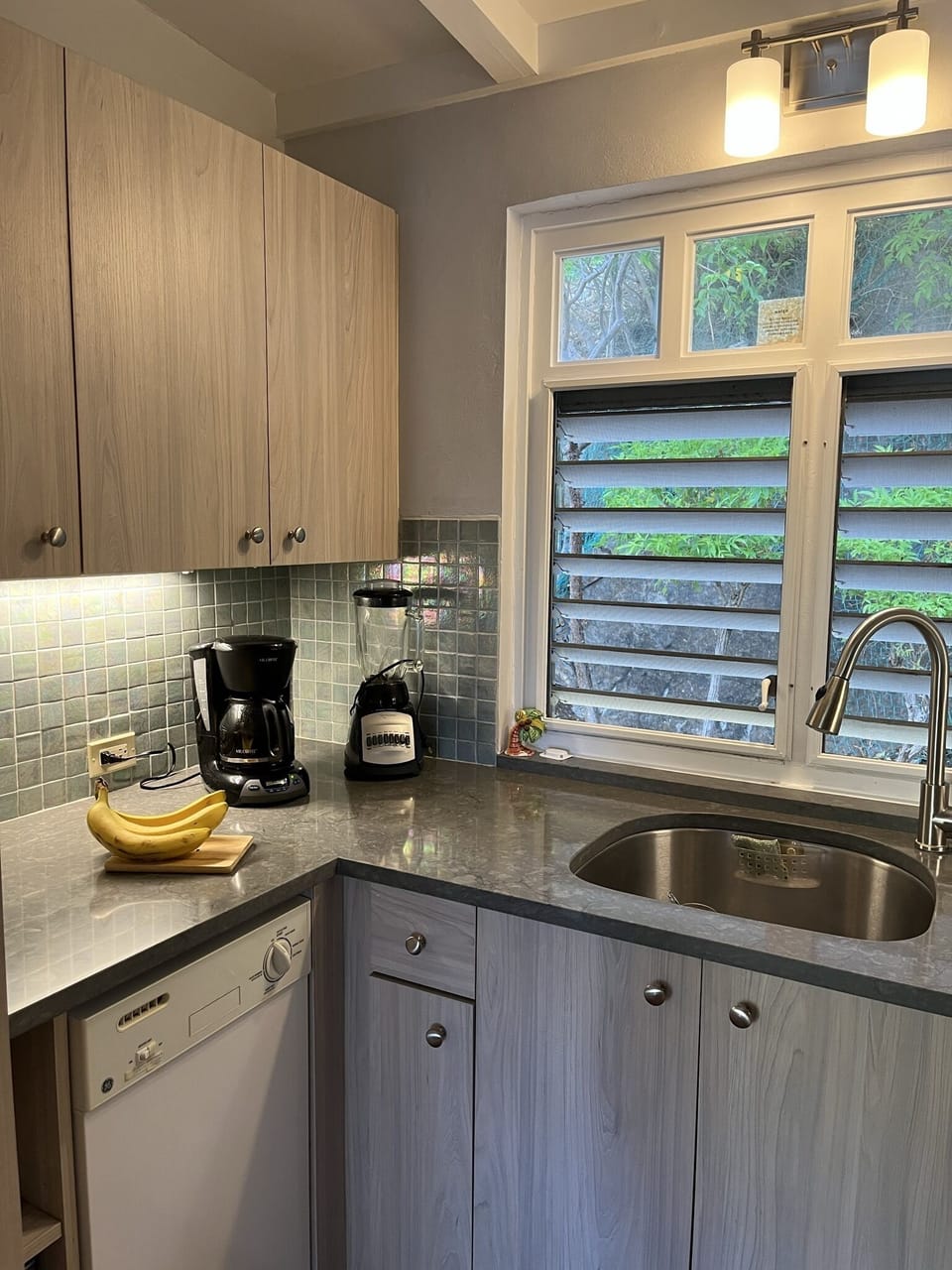 The well equipped kitchen has two blenders to keep the frozen drinks flowing!