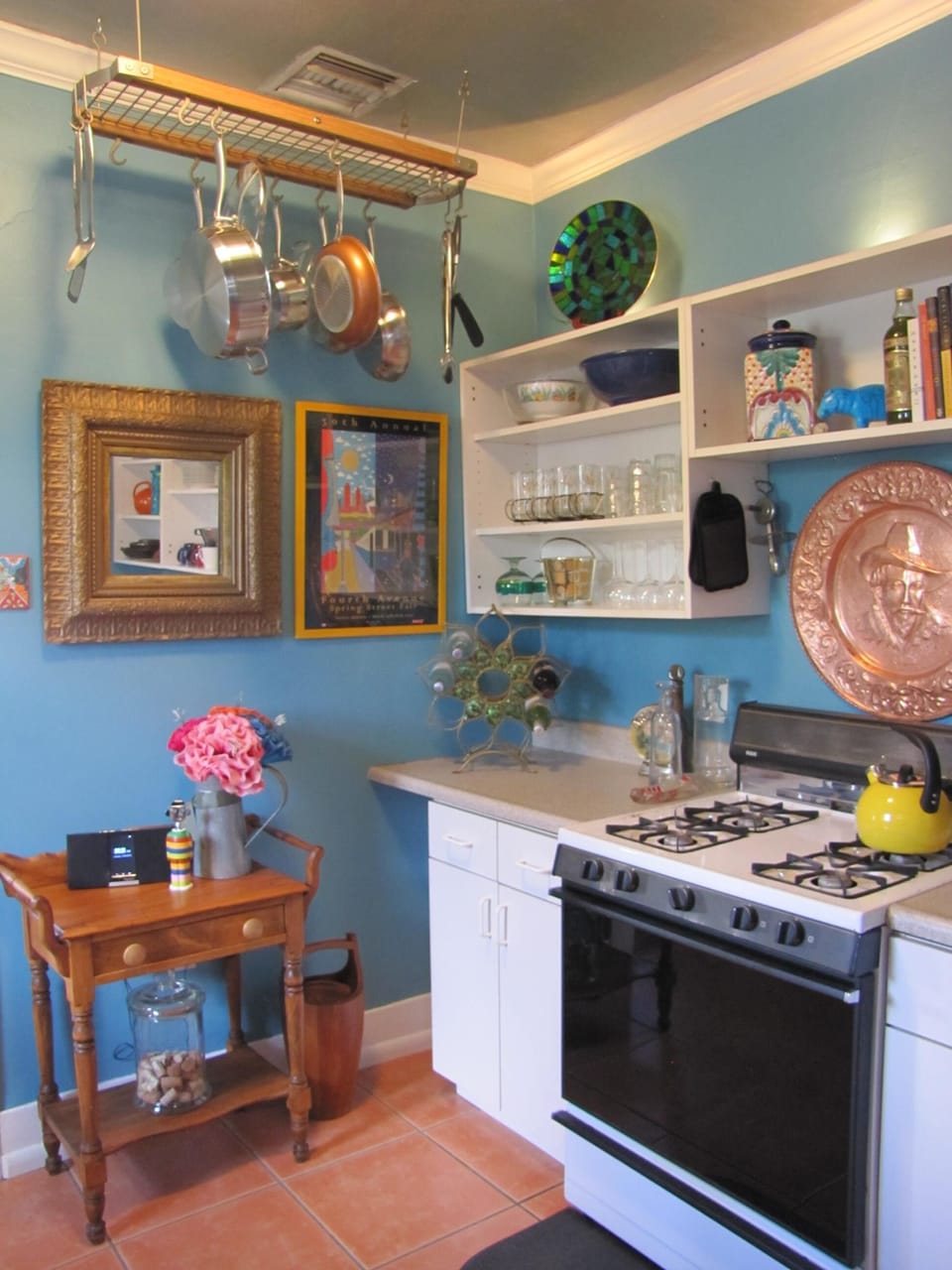 Bright and eclectic, this kitchen has everything you need!