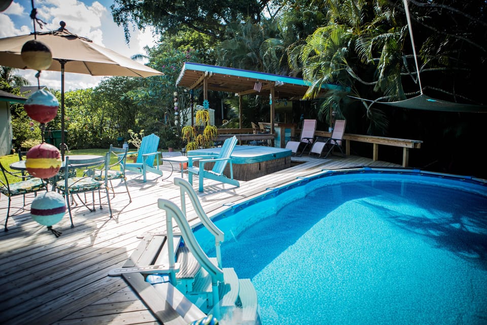 Relax in or around our heated, saltwater pool after a fun day of adventure.