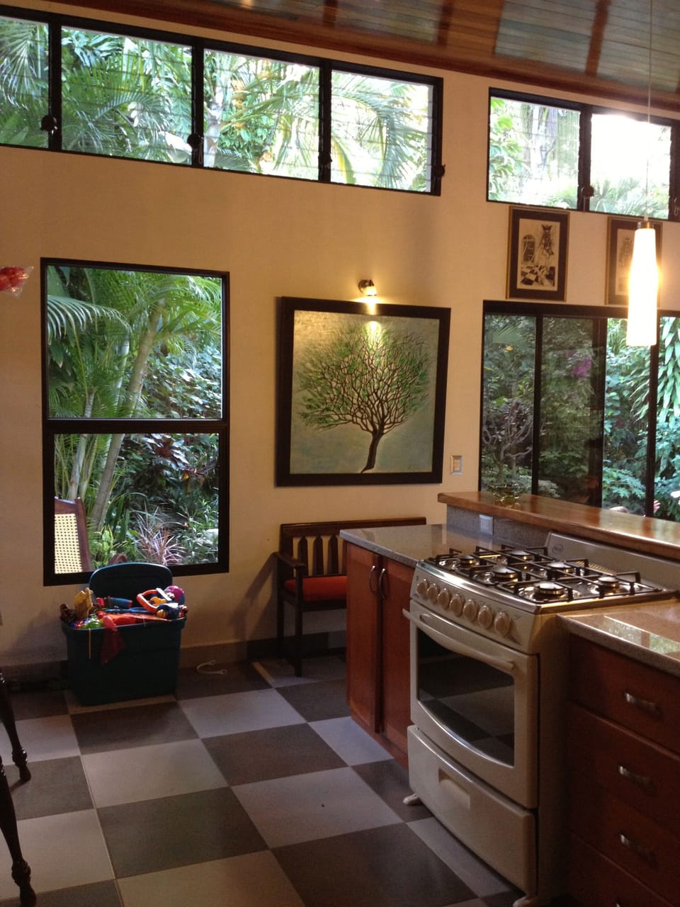 Dining table area next to kitchen