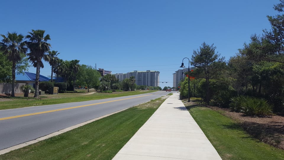 the walkway from the property to the beach