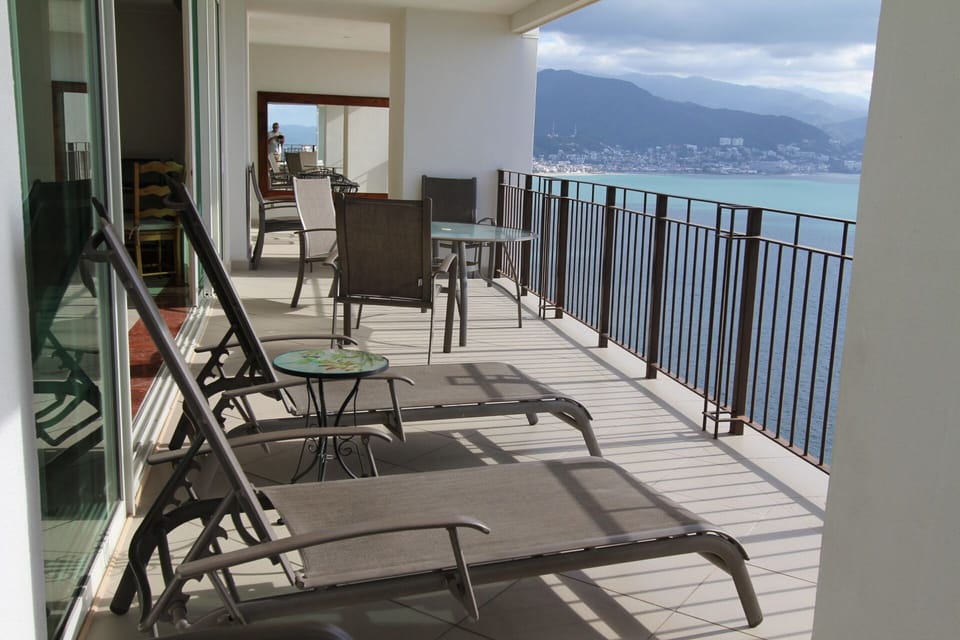 View from terrace looking south at downtown Puerto Vallarta