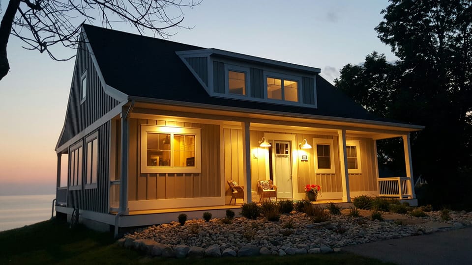 Front of Eminence, right on the high bluff overlooking Lake Michigan!