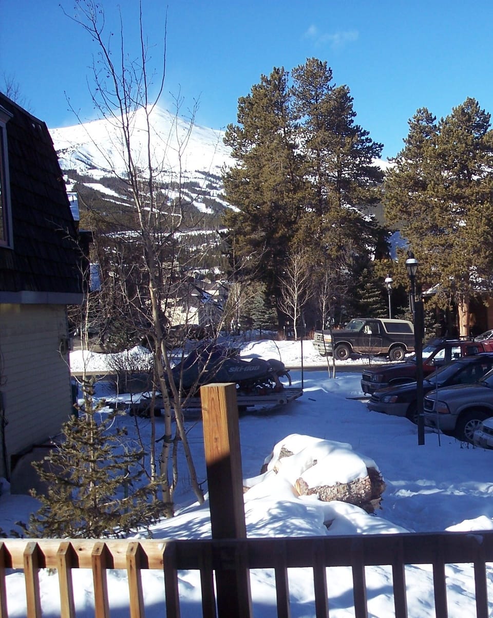 view to Peak 8 ski runs from front deck