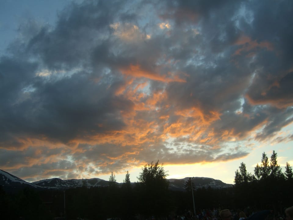 sunset over Colorado Rockies