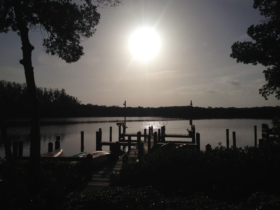 Boat dock on a beautiful morning.