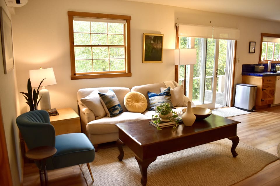 Sliding and screened glass doors and windows let the light in!