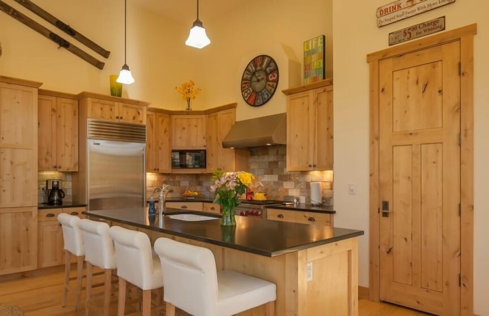 Saddle up at the counter & chat with the family chef while meals are prepared