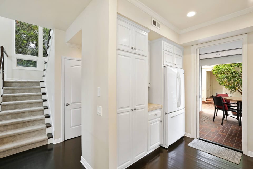 The kitchen has direct access to the patio and the BBQ!