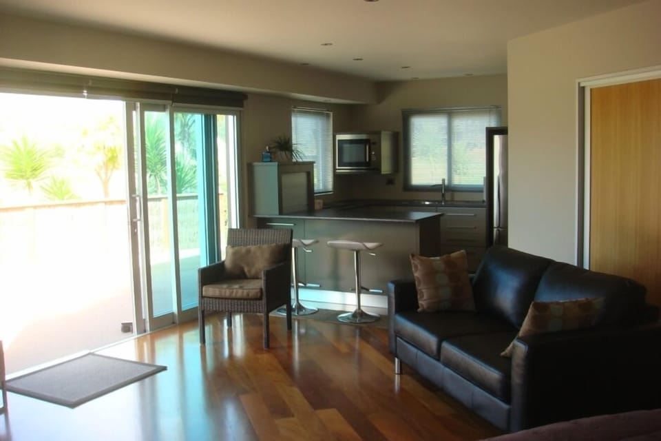 Living area with view to kitchen