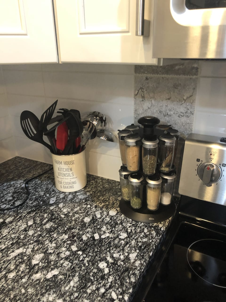 We even have some spices for cooking and all the utensils.