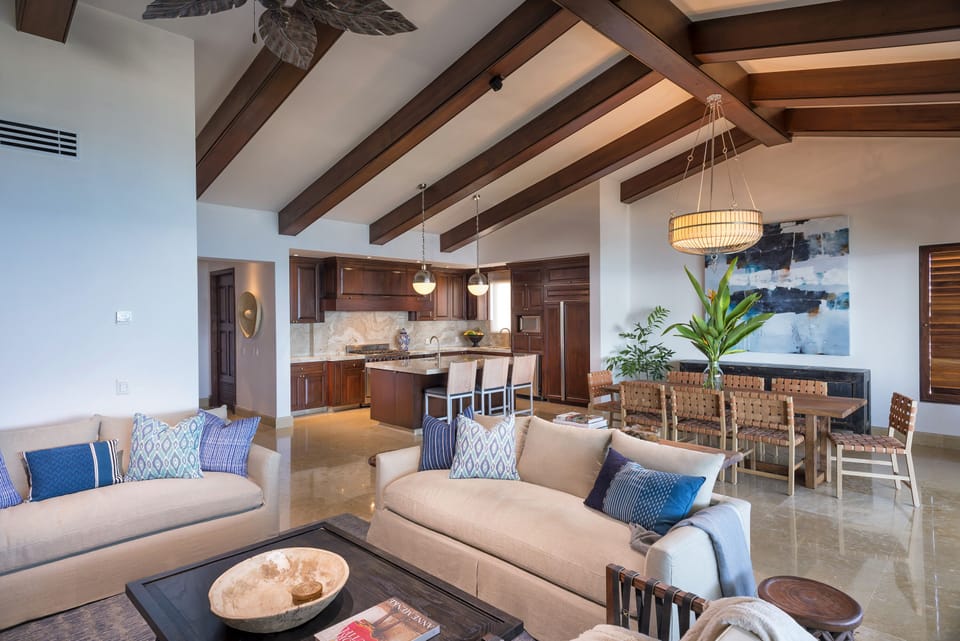 Living Room, Dining Room & Kitchen