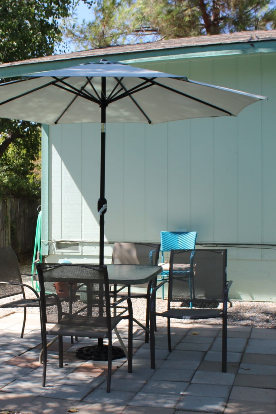 Patio dinning and propane BBQ.