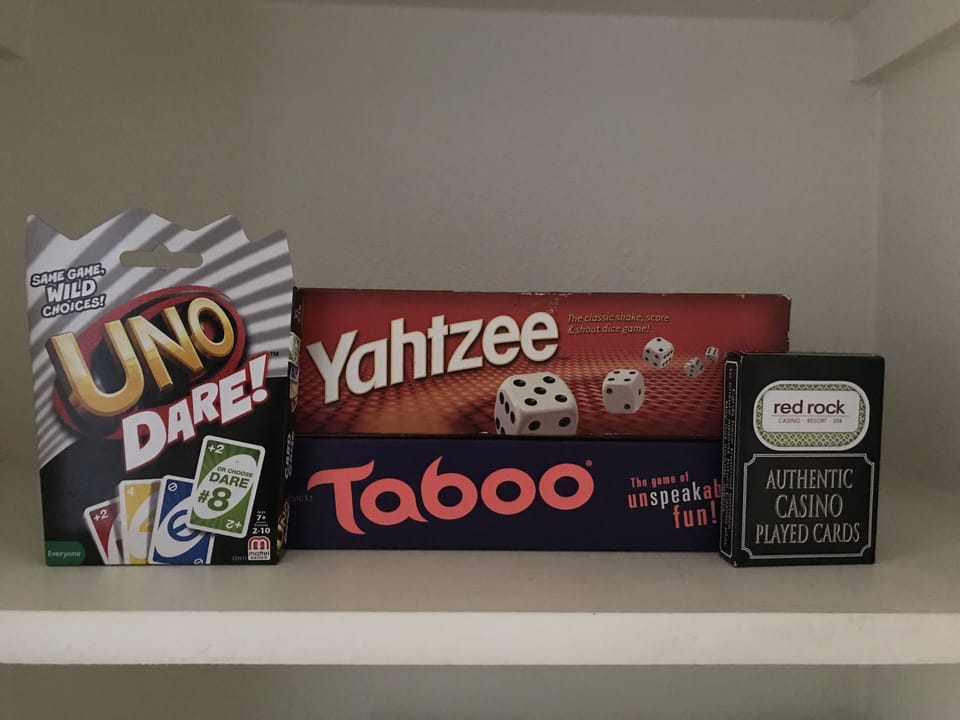 Games in hall closet