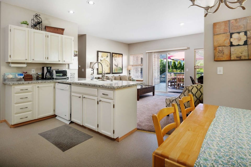 We were pleased by the spacious kitchen which had plenty of room for cooking and was well-supplied.  -Marge B.