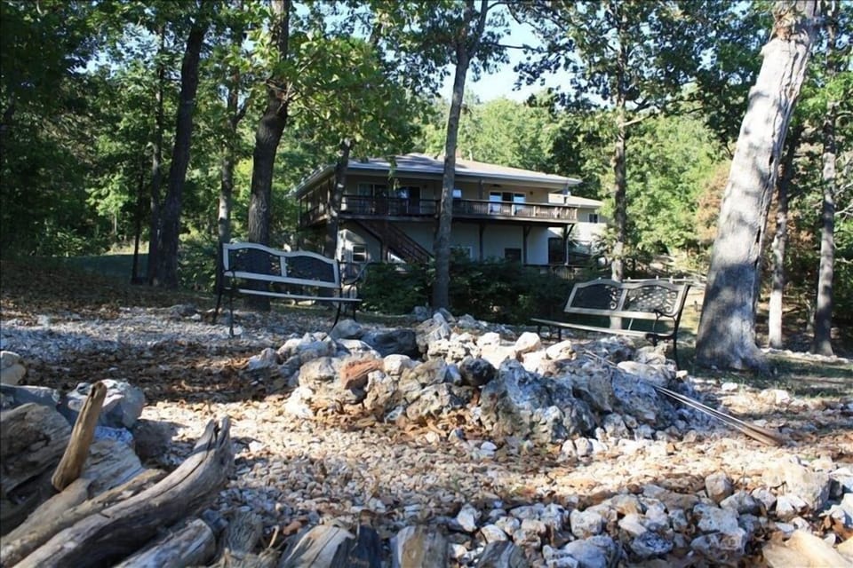 Large fire pit lake side