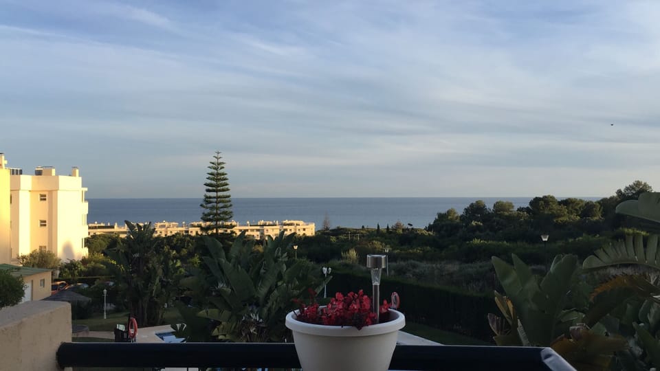 View to Cabopino beach from terrace