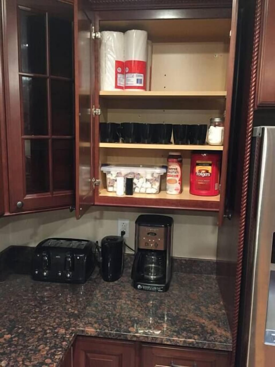 Fully stocked coffee bar!