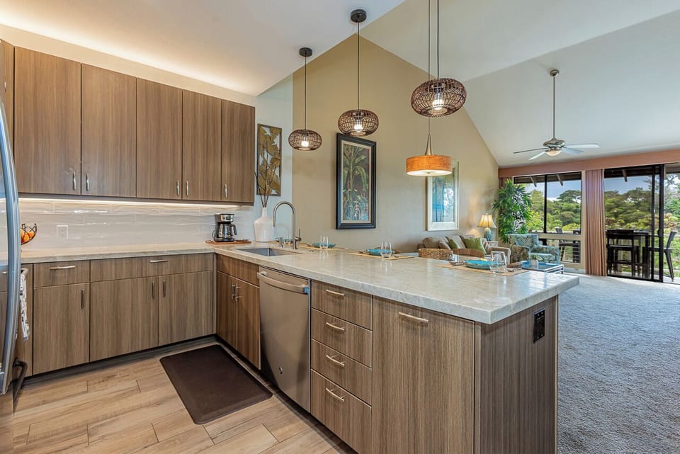 Simple, stylish kitchen with plenty of space to prep and gather