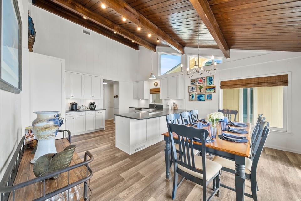 Dining room and kitchen