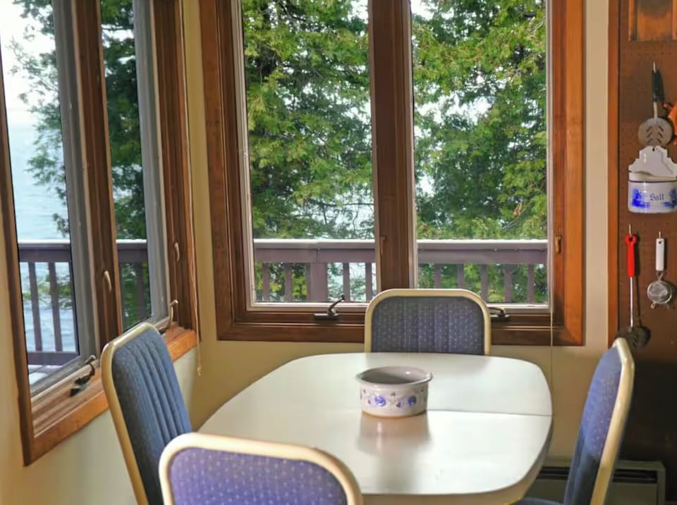 View of lake while you dine