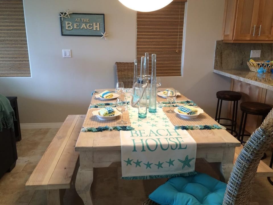 Large dining room table that seats 6-8  people.  