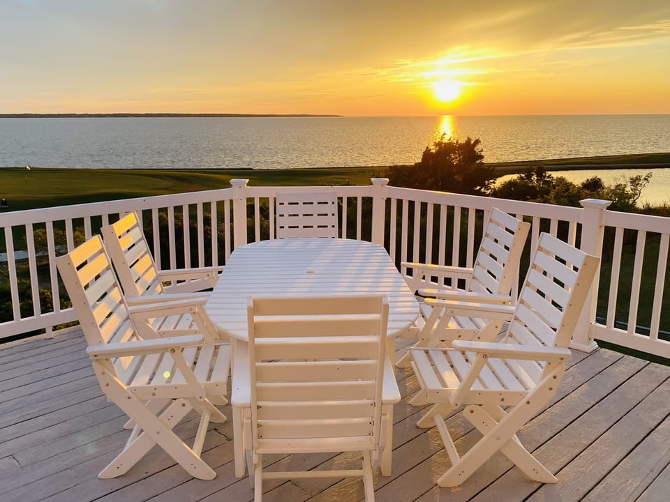 Outdoor dining at sunset