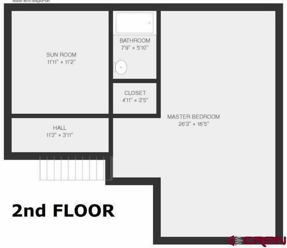 Floor plan 2nd level Master Suite