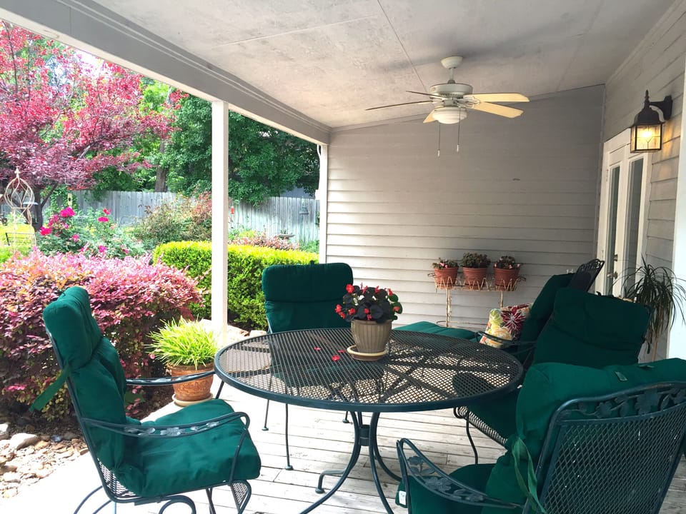 Private porch with ciling fans