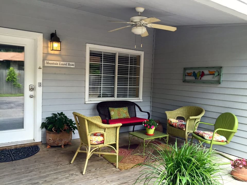 Private entrance to the Mountain Laurel Room and private porch