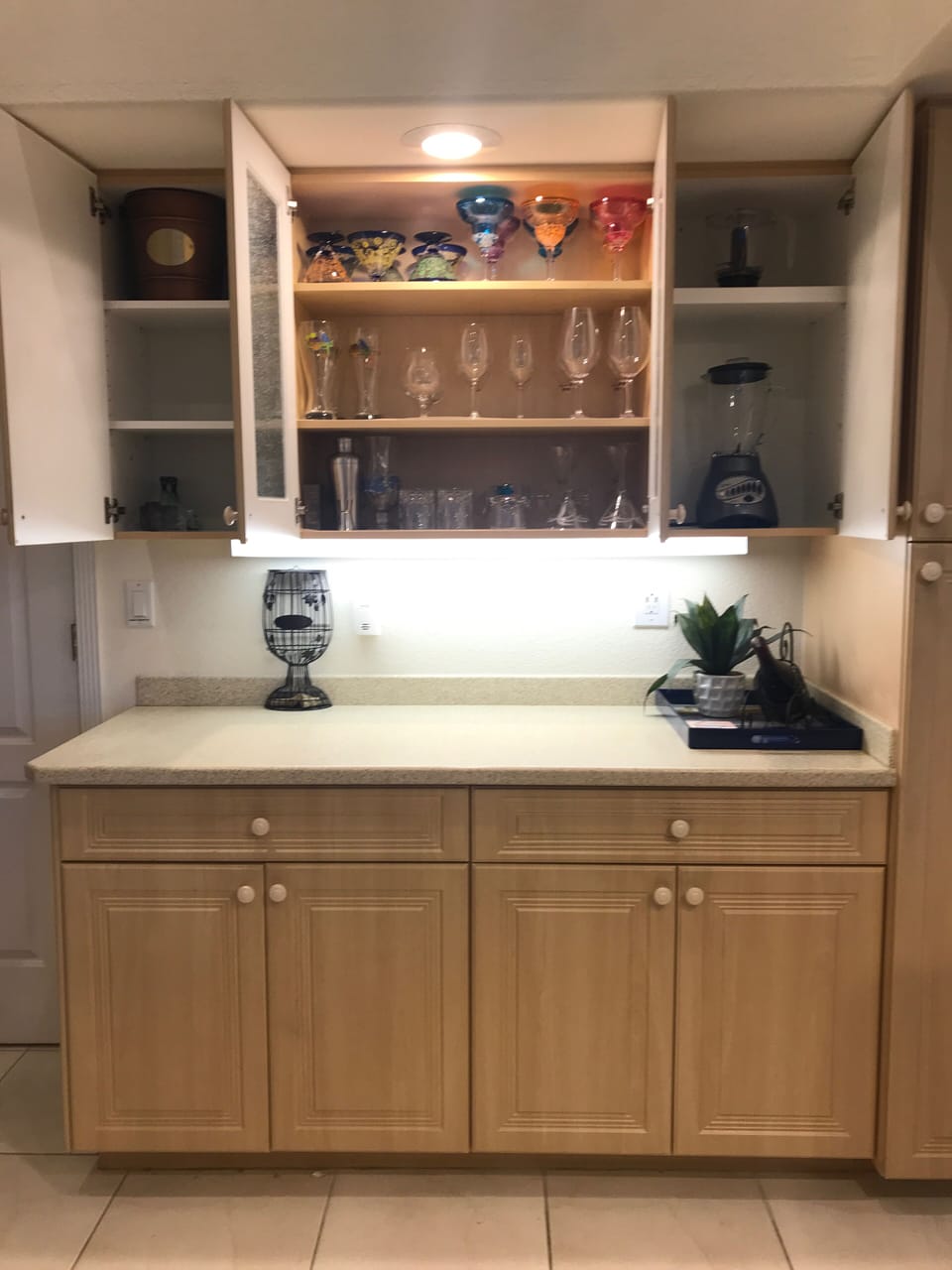 Glass as well as plastic barware for your cocktail fun.