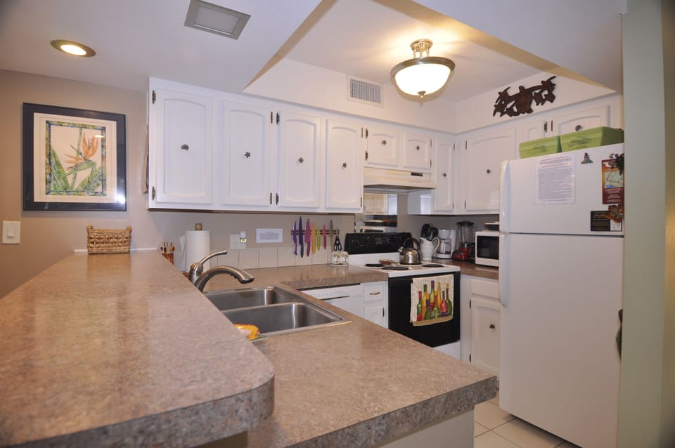 A well-stocked kitchen. 