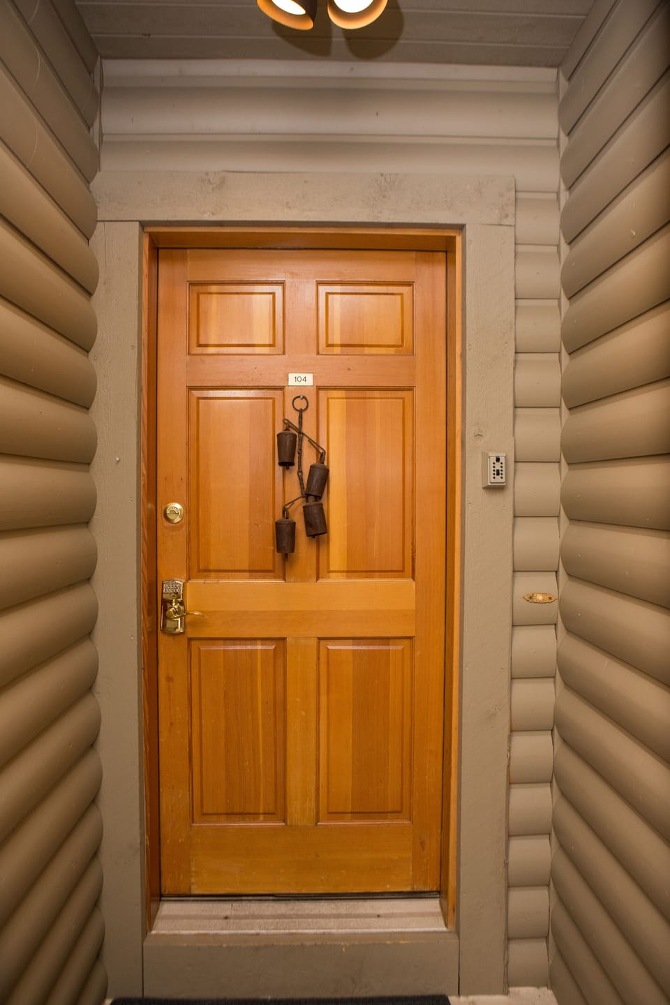 Front door with pin pad.