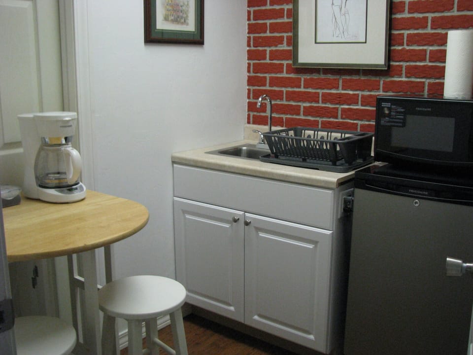 Your own kitchenette, Frig, microwave, toaster and coffee maker, enjoy.