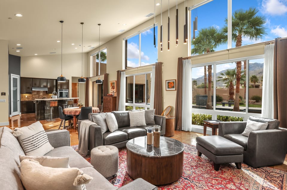 Open concept seating with spectacular views