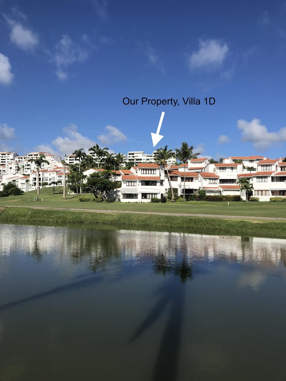 Our villa viewed from the Ocean Golf Course lake - Hole #5