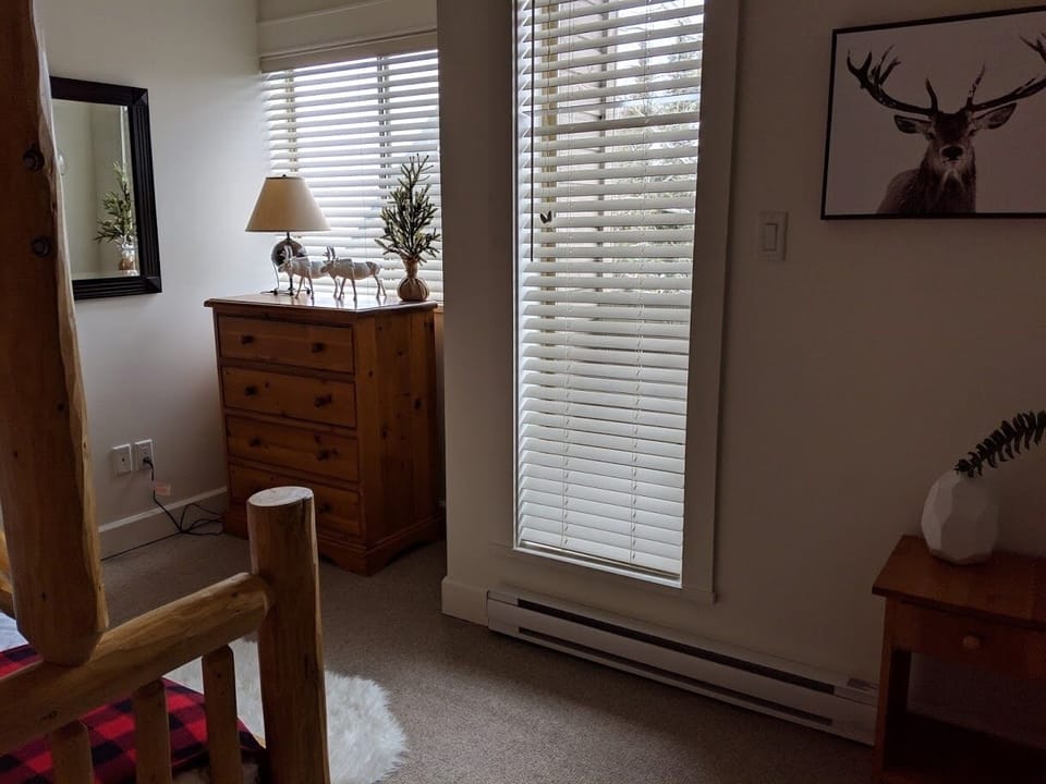 2nd bedroom with single over double bunk beds