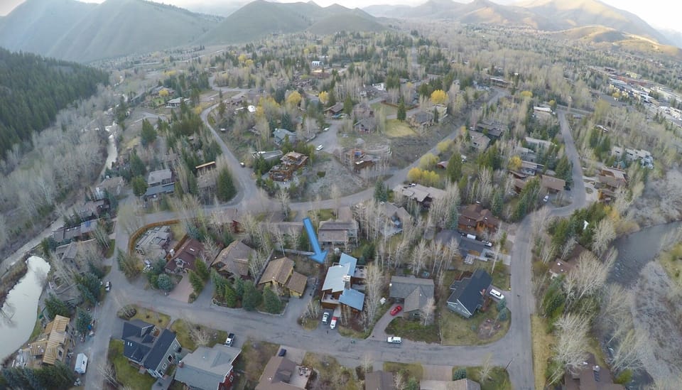 aerial view looking north