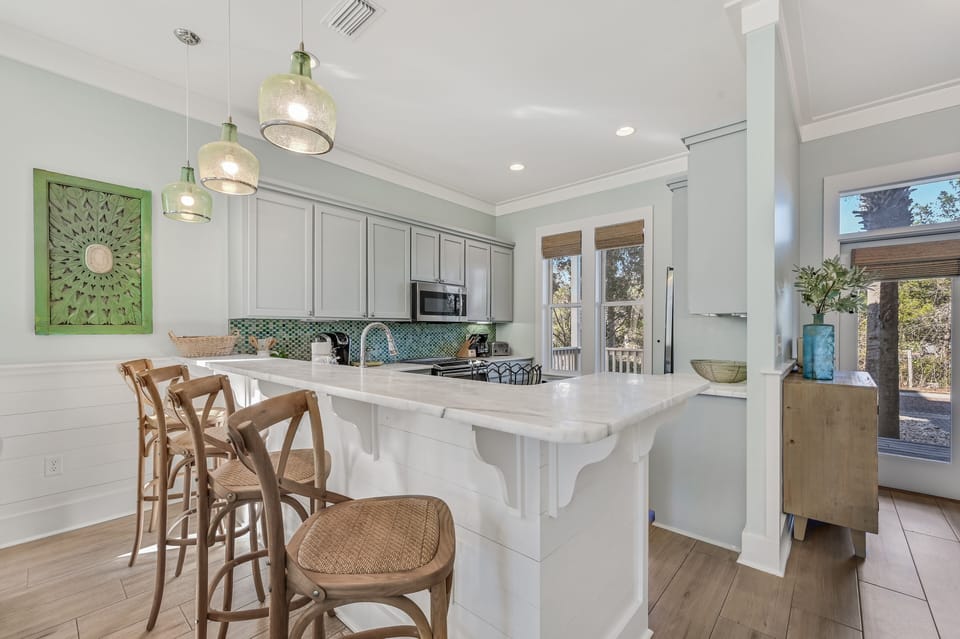 Barefoot Daze - Seacrest Beach - First Floor - Kitchen Bar Area