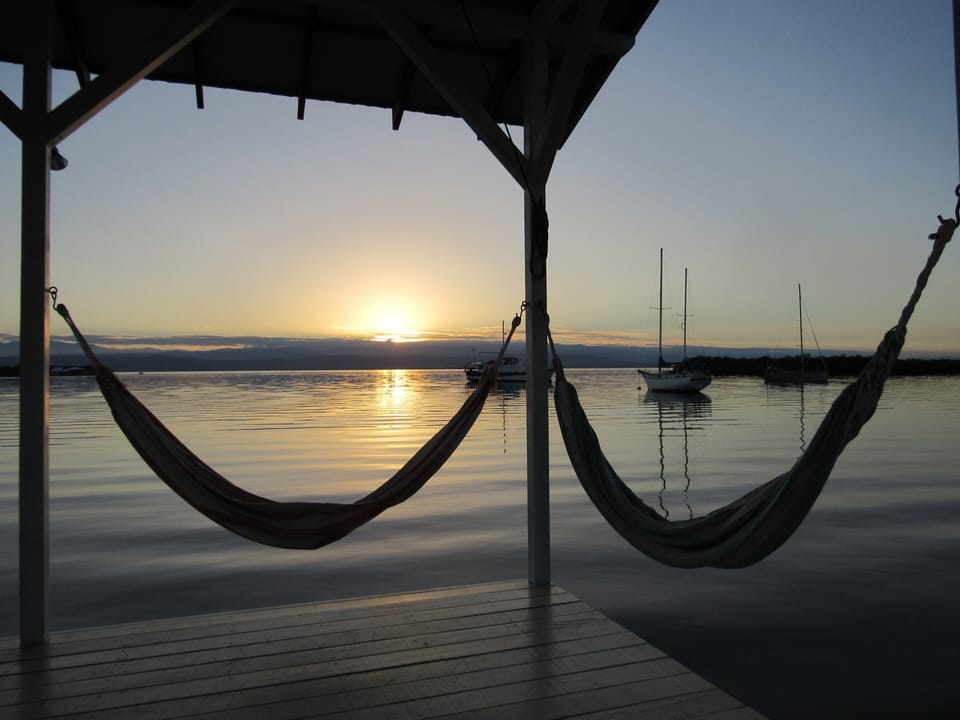 Relax in one of our hammock while looking at the day ending