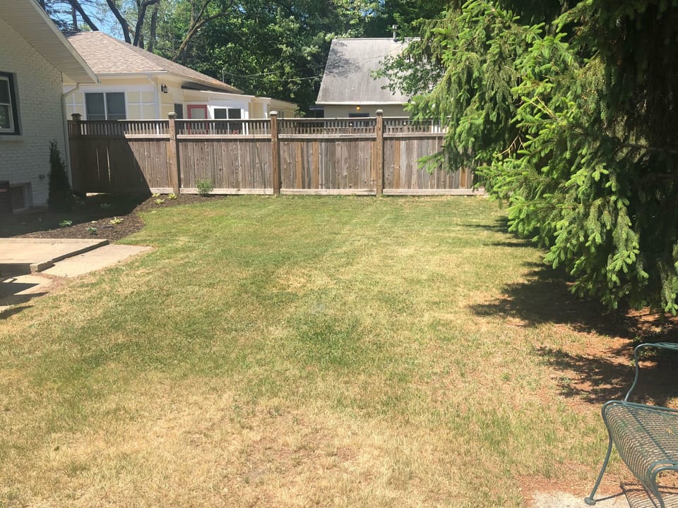 Spacious backyard for lawn games or relaxation