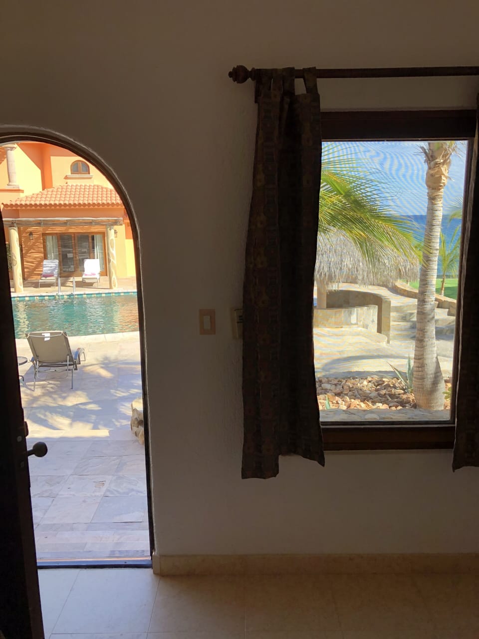 Pool and ocean view from bedroom #3 bunk room