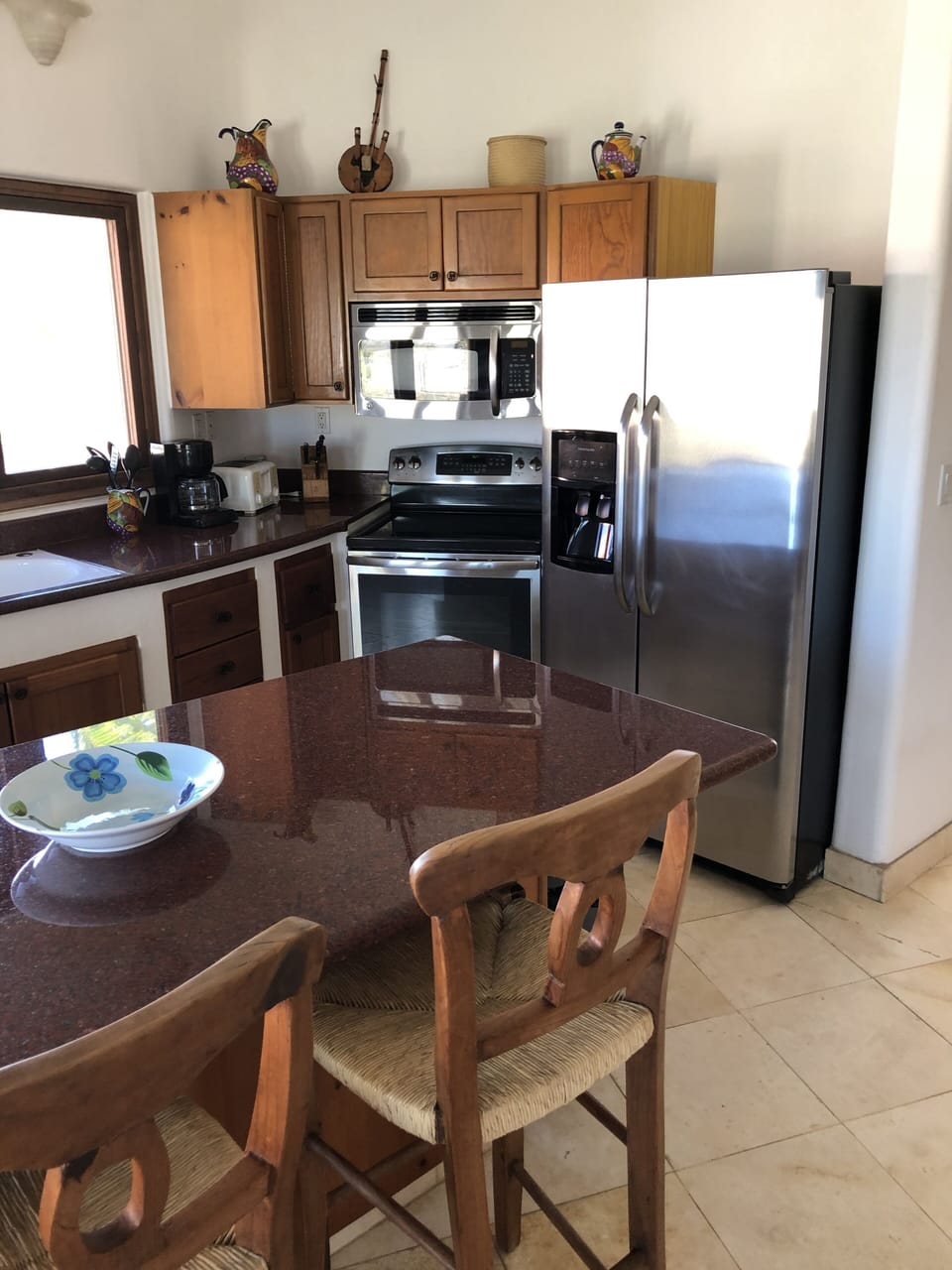 Kitchen with bar stools