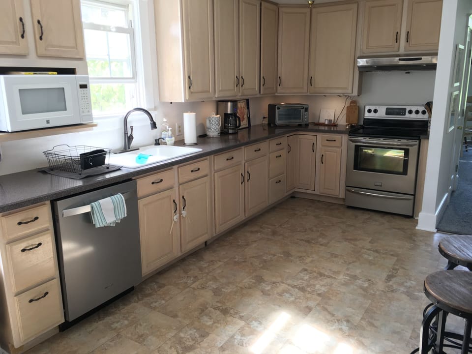 Sun filled fully equipped kitchen