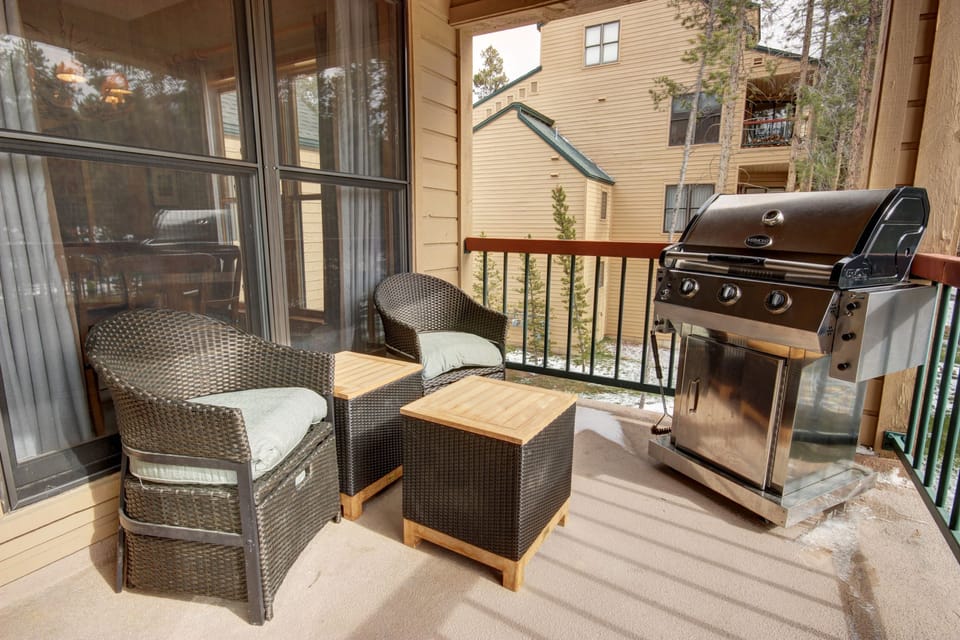Relax on the deck while you grill.