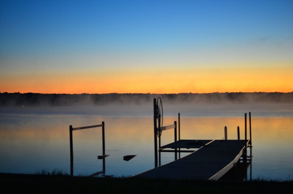 Our dock and boat lift for your use with up to a 21-ft boat