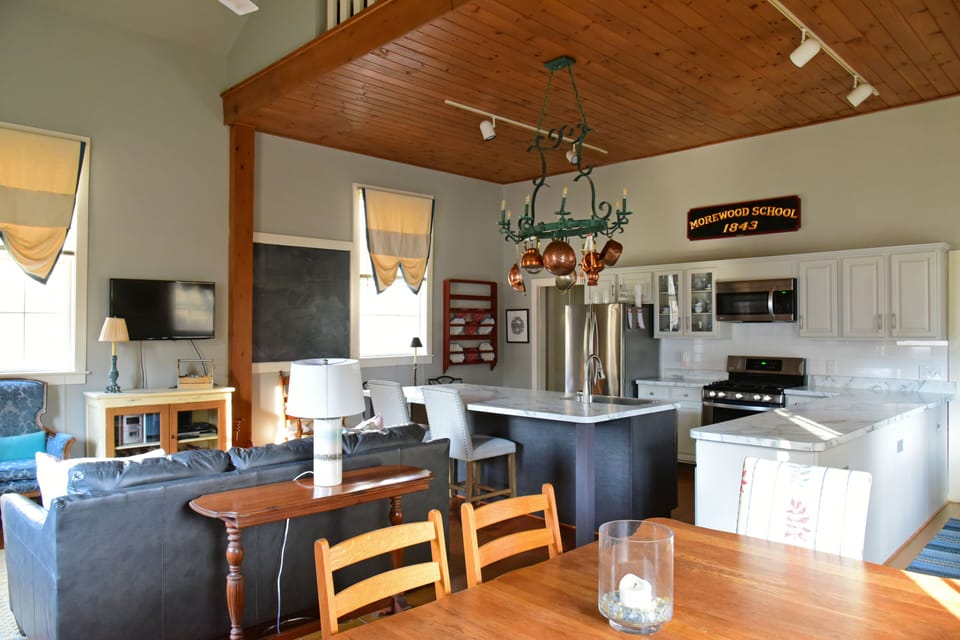 Great room created out of the former one room classroom.