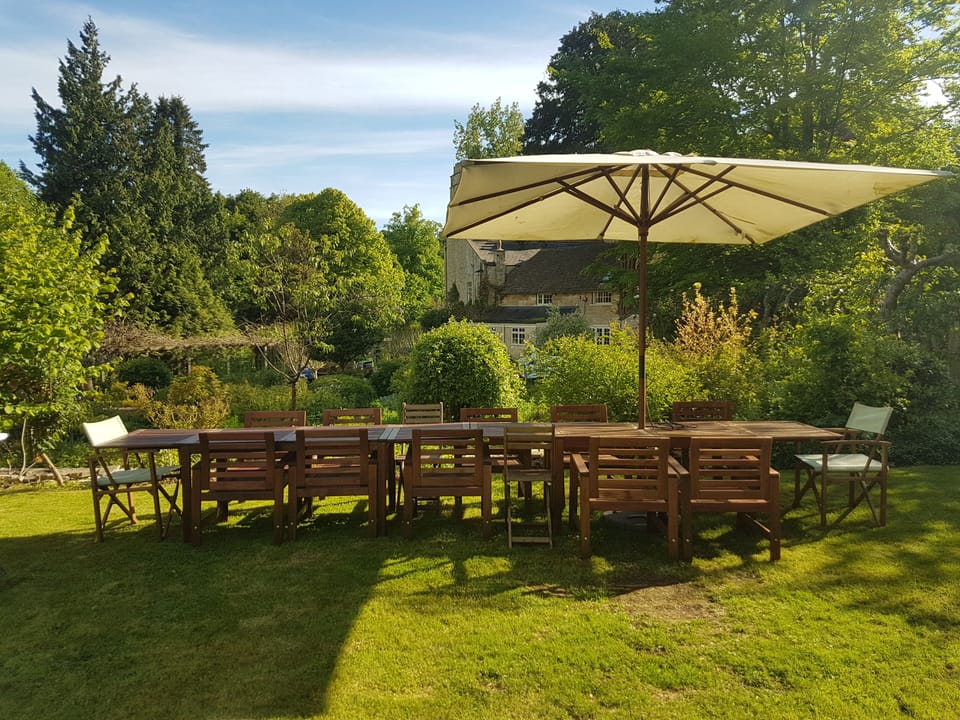 seating for 16 in the 1 acre garden