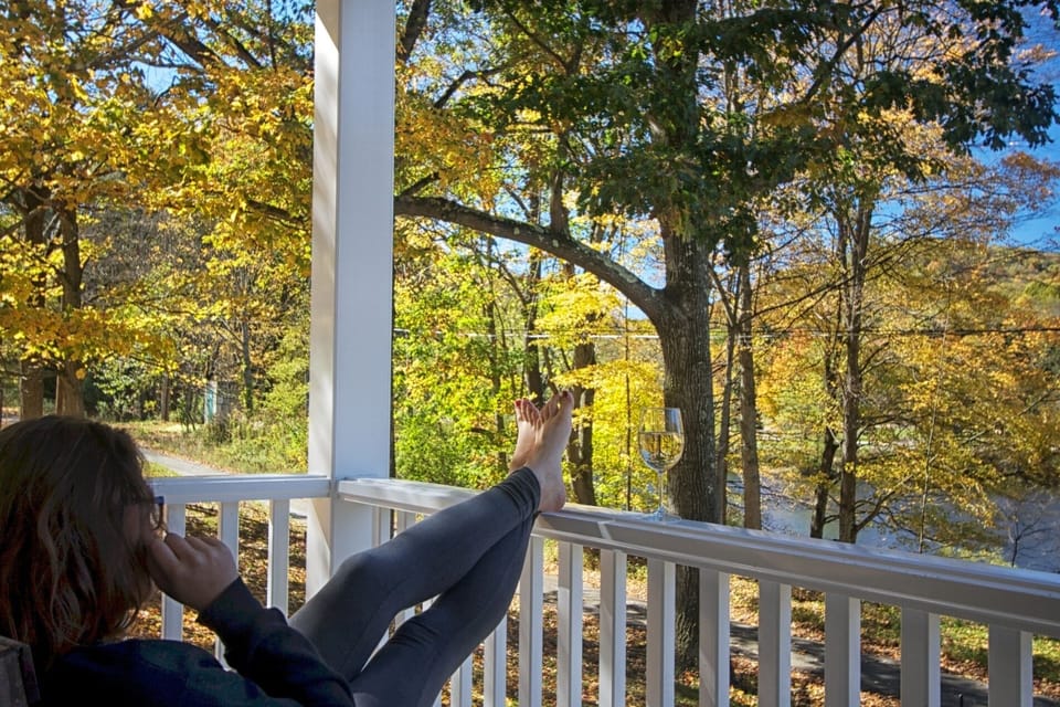relaxing on the front porch